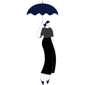Girl Under The Umbrella Free Illustration
