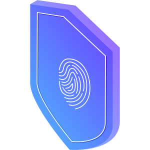 Isometric 3D Privacy Security Shield With Fingerprint Modern Free Illustration