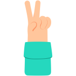 Victory & Peace Hand Sign Free Illustration
