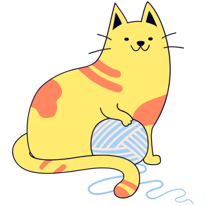 Playful Cat With Wool Free Illustration