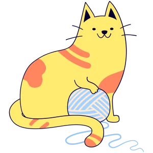 Playful Cat With Wool Free Illustration