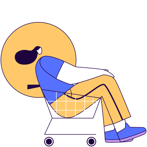 Sitting In A Shopping Cart Free Illustration