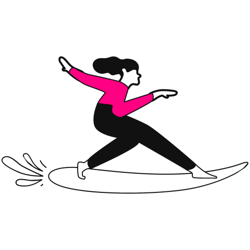 Surfboarding Around Free Illustration